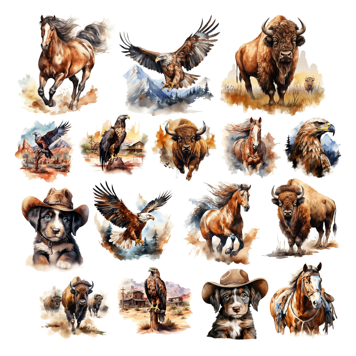 Wild West Animals Ephemera Simplystateddesign