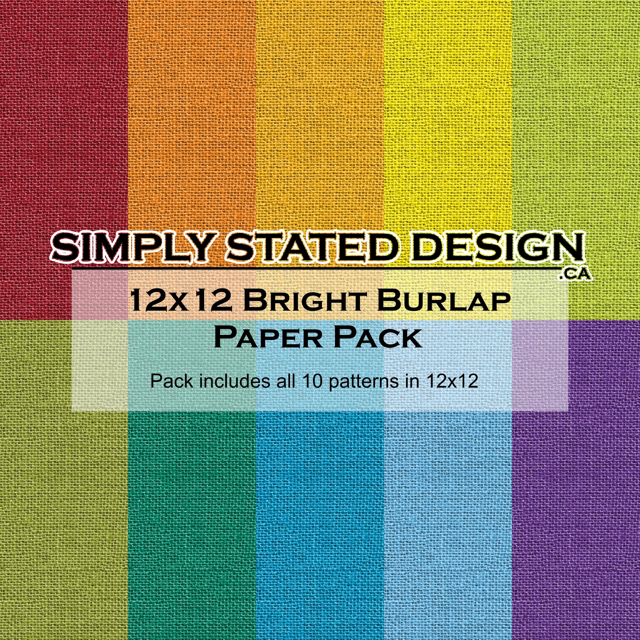 Bright Burlap 12x12 Paper Pack