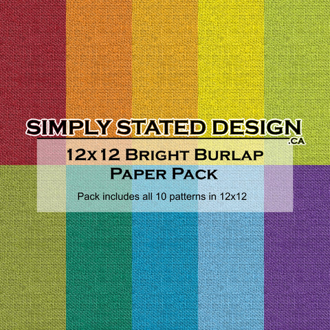 Bright Burlap 12x12 Paper Pack