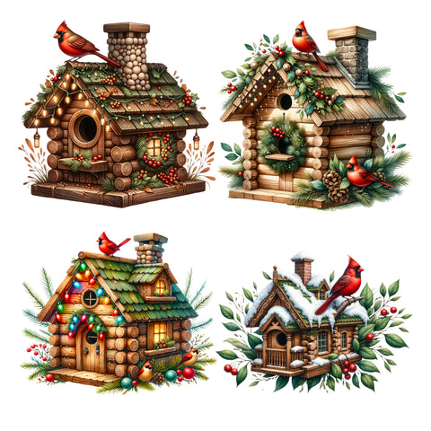 Christmas Birdhouses XL Ephemera Pack
