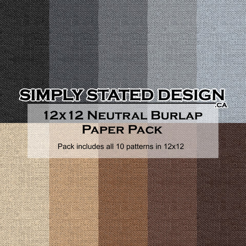 Neutral Burlap 12x12 Paper Pack