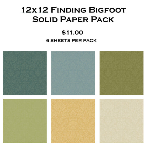 Finding Bigfoot 12x12 Solid Paper Pack