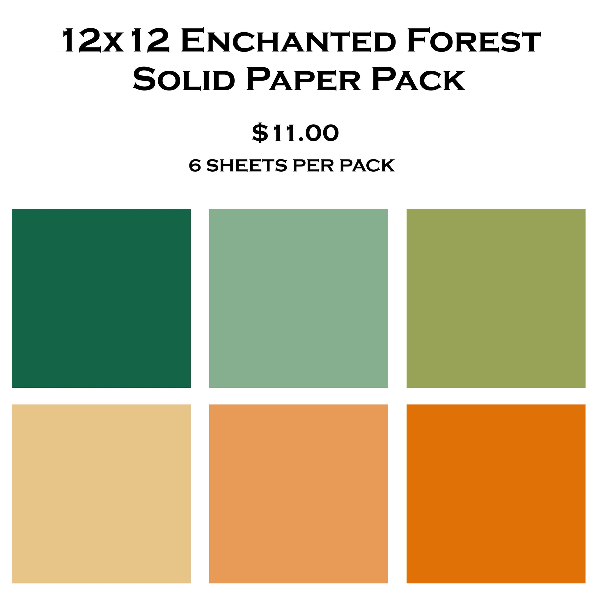 Enchanted Forest 12x12 Solid Paper Pack