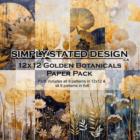 Golden Botanicals 12x12 Paper Pack