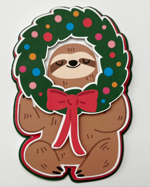 Festive Sloth Die Cut
