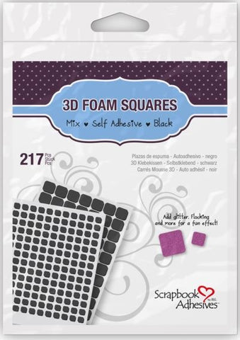 3D Foam Squares Black Mix