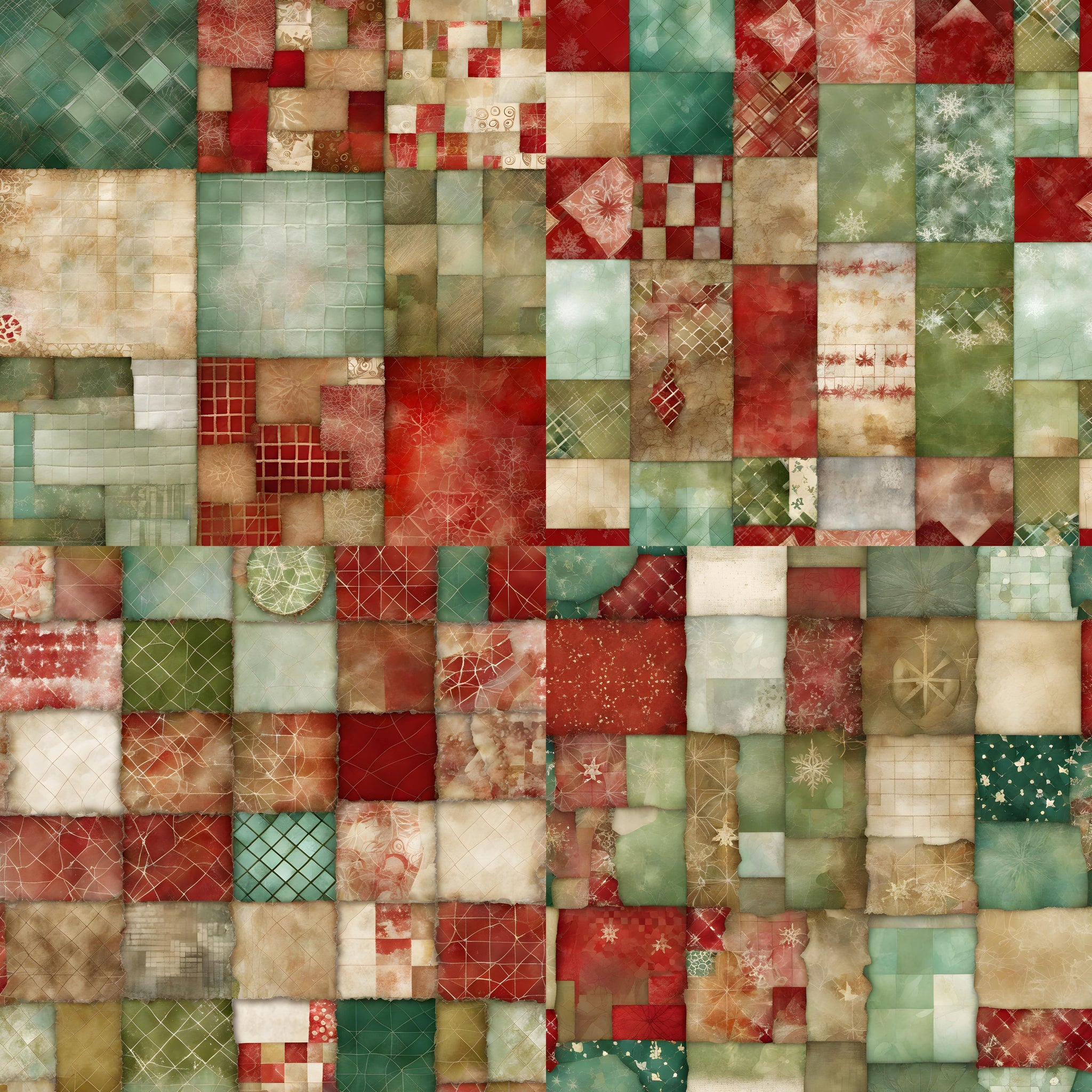 Christmas Patchwork Paper 10