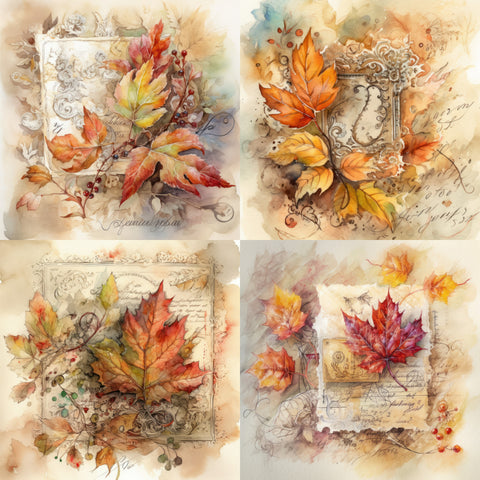 Vintage Fall Foliage Paper 10