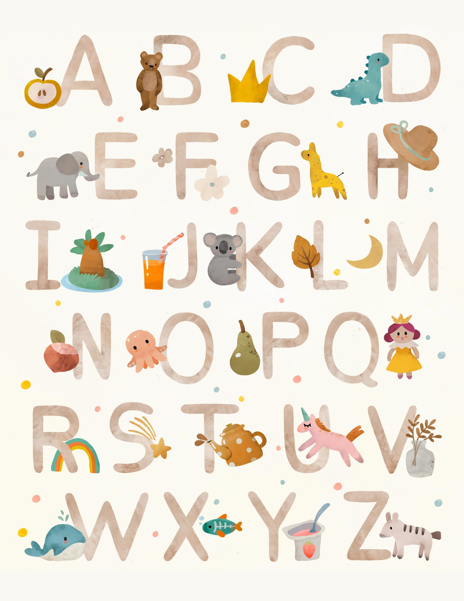 A Baby's World of Wonder 8.5x11 Alphabet Paper