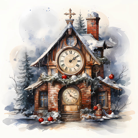 Christmas Clock Tower Paper 1