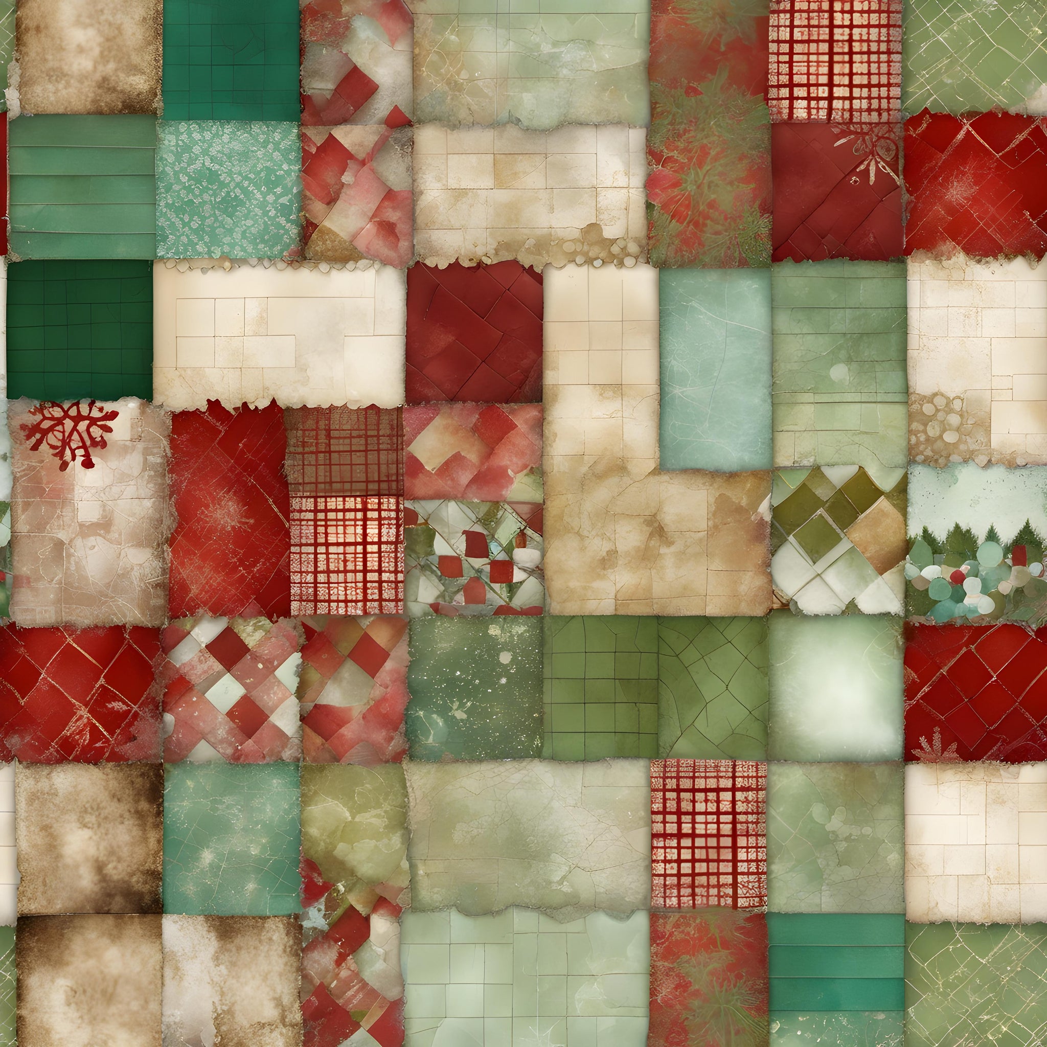 Christmas Patchwork Paper 2