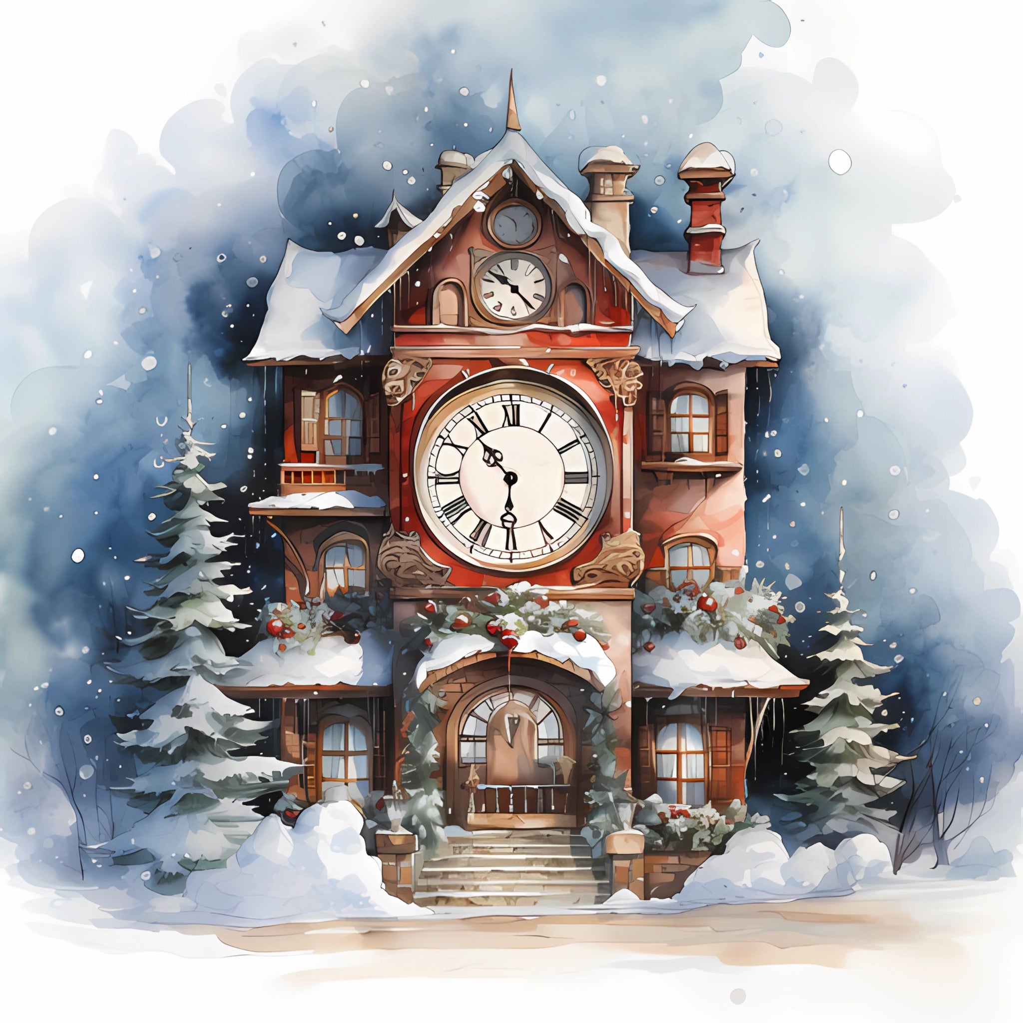 Christmas Clock Tower Paper 3