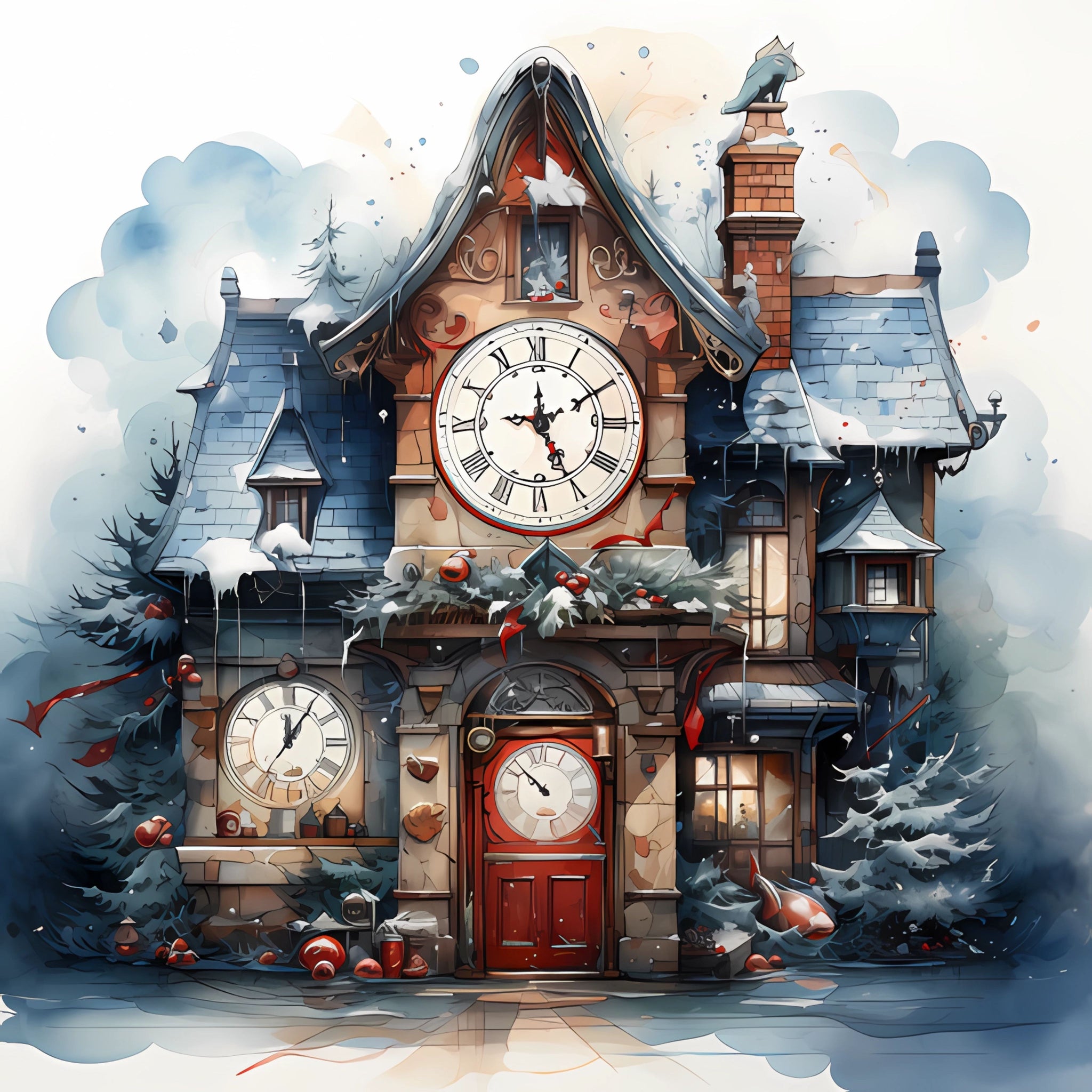 Christmas Clock Tower Paper 4
