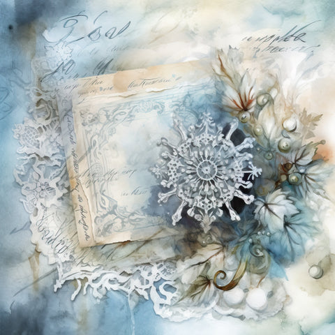 Shabby Chic Snow Paper 4