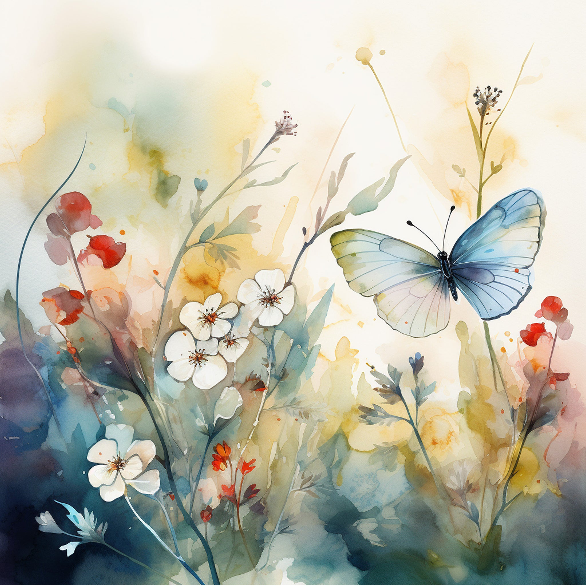 Watercolor Butterflies Paper 4