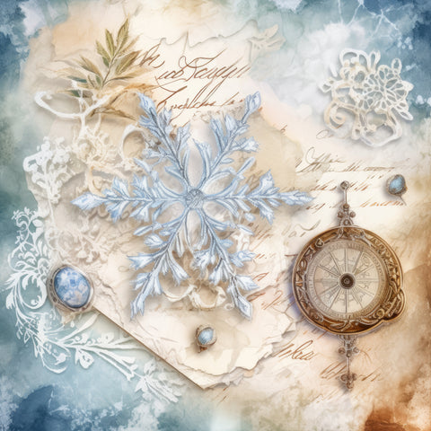 Shabby Chic Snow Paper 6