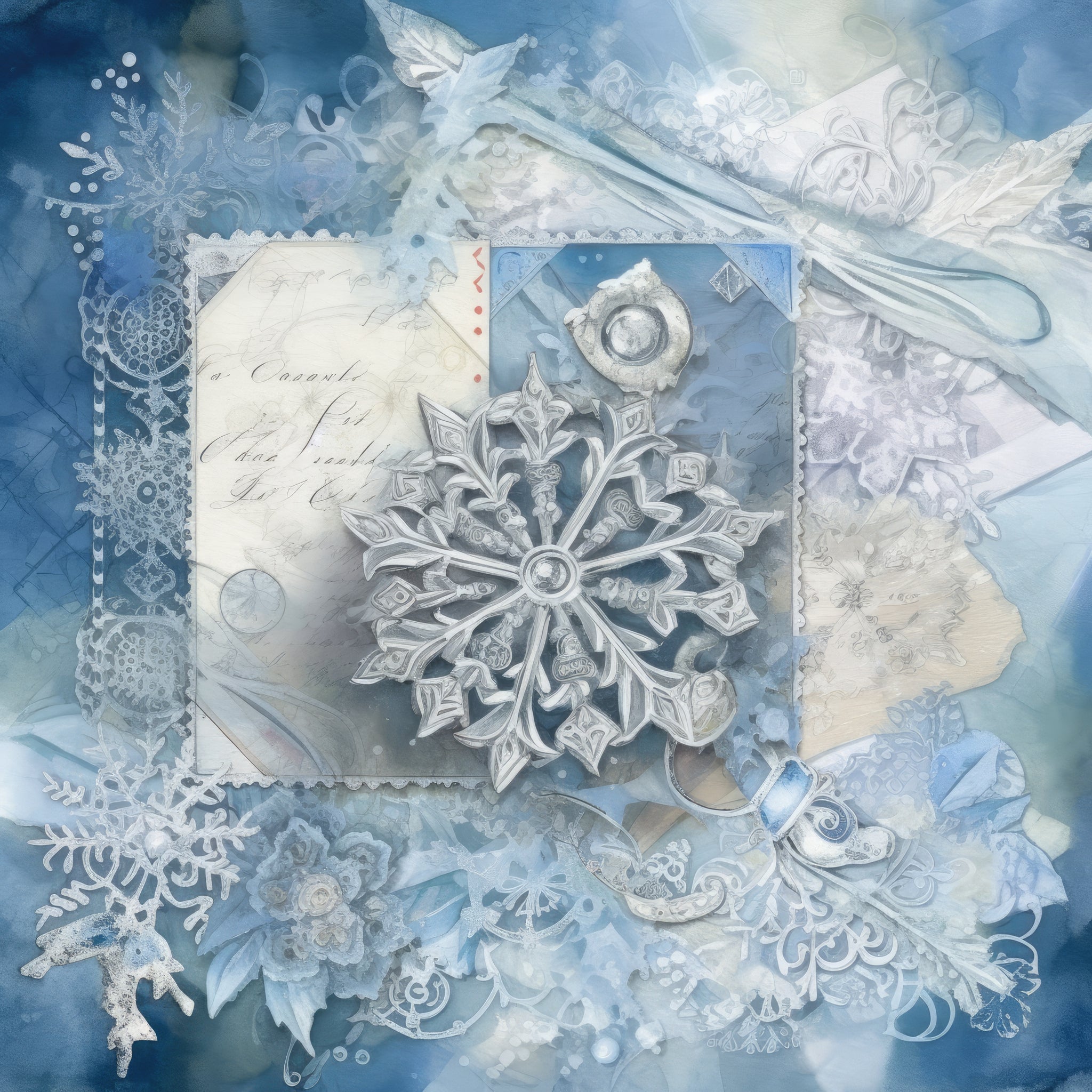 Shabby Chic Snow Paper 7