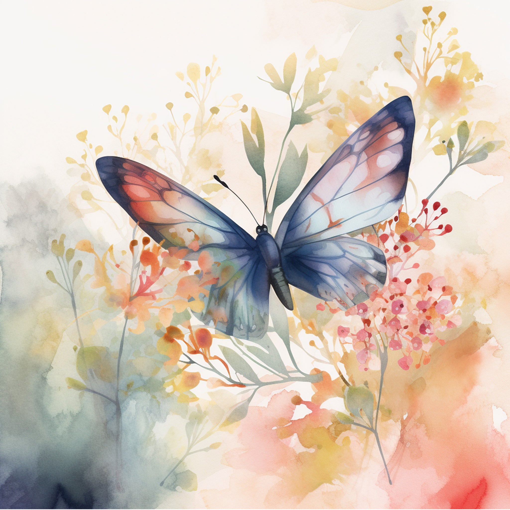 Watercolor Butterflies Paper 7