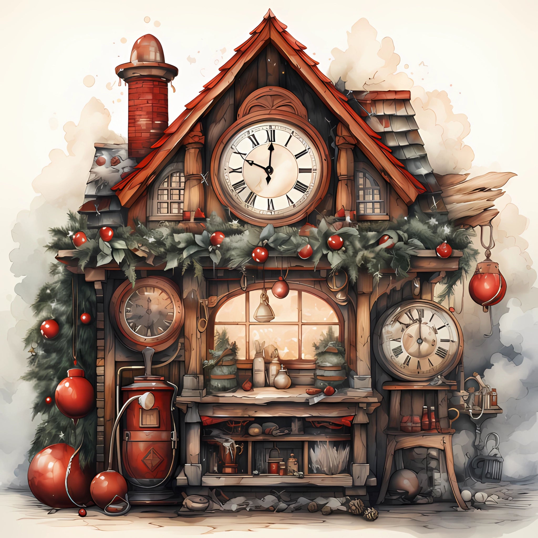 Christmas Clock Tower Paper 8