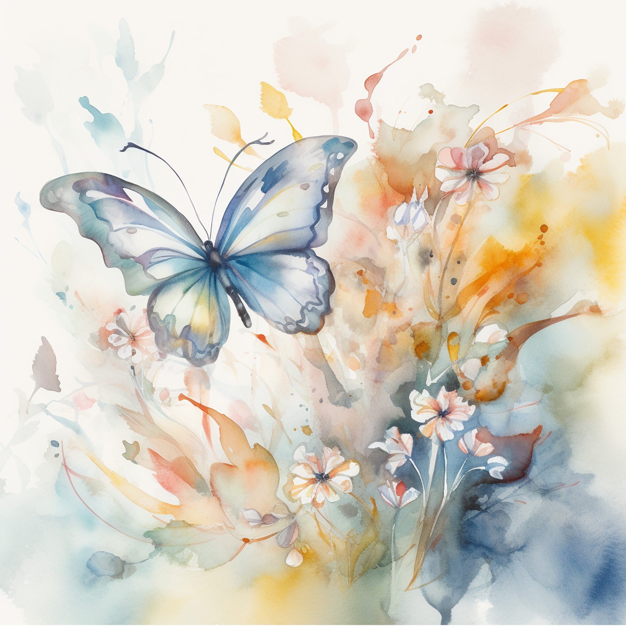 Watercolor Butterflies Paper 8