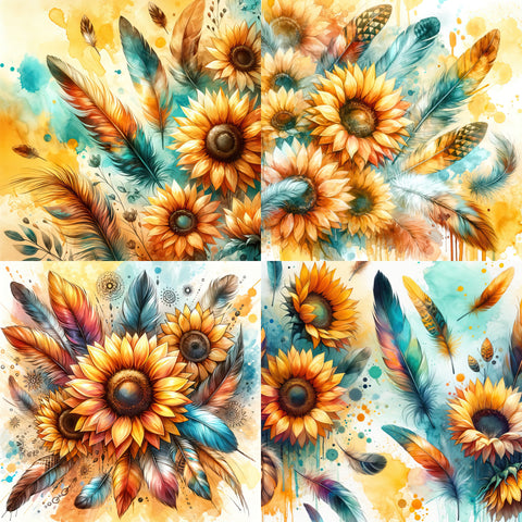 Bohemian Sunflower Paper 9