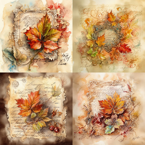 Vintage Fall Foliage Paper 9