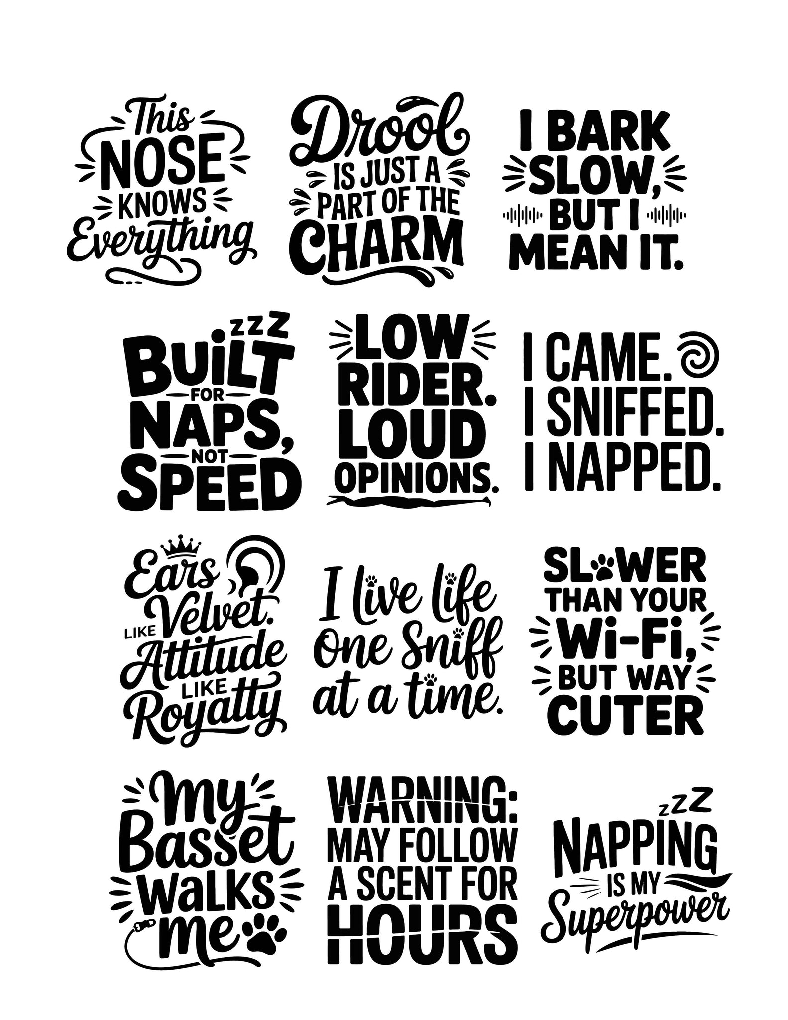 Bassett Hounds Sentiments Ephemera