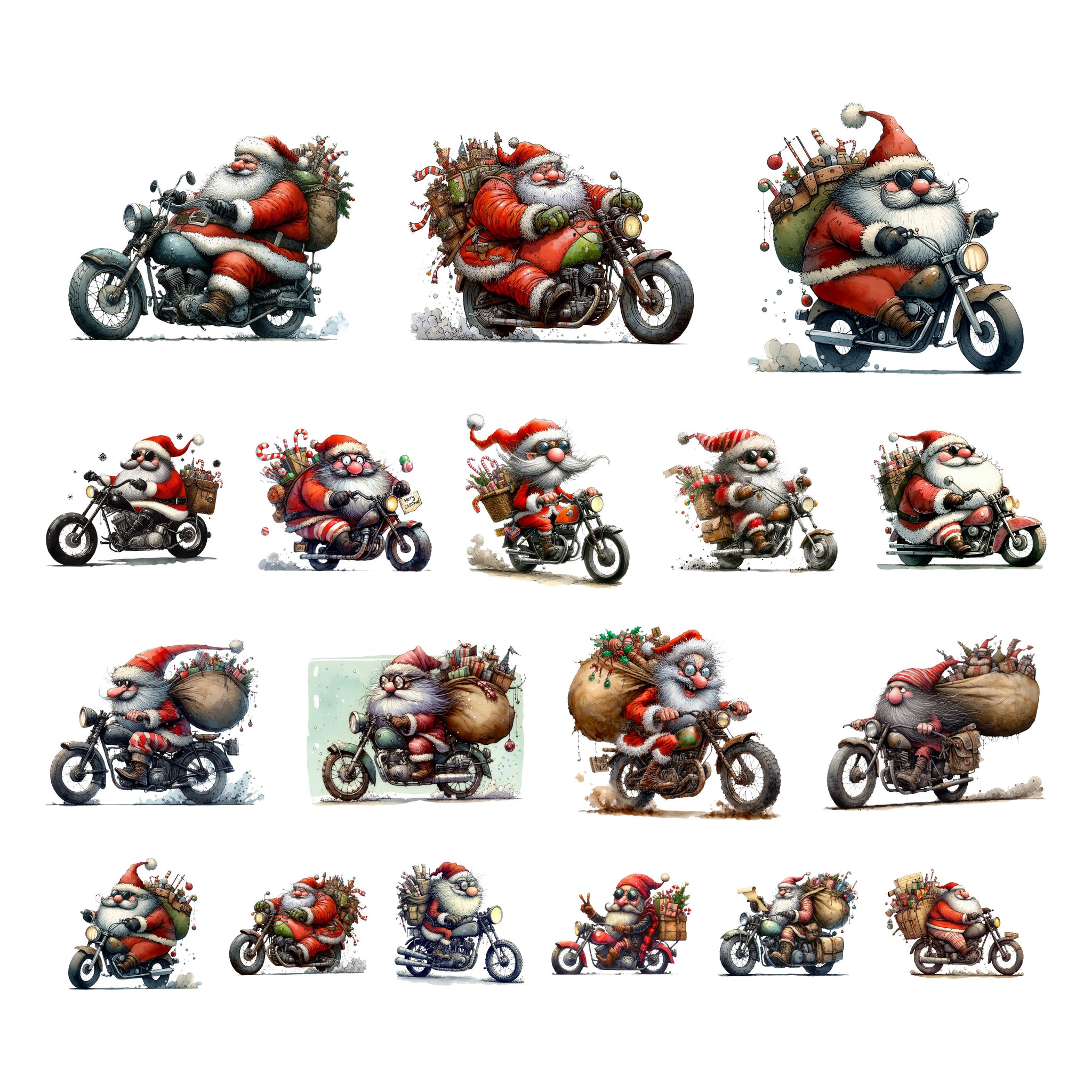 Biker Santa Ephemera Pack