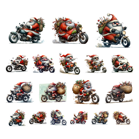 Biker Santa Ephemera Pack
