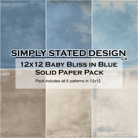 Baby Bliss in Blue 12x12 Solid Paper Pack