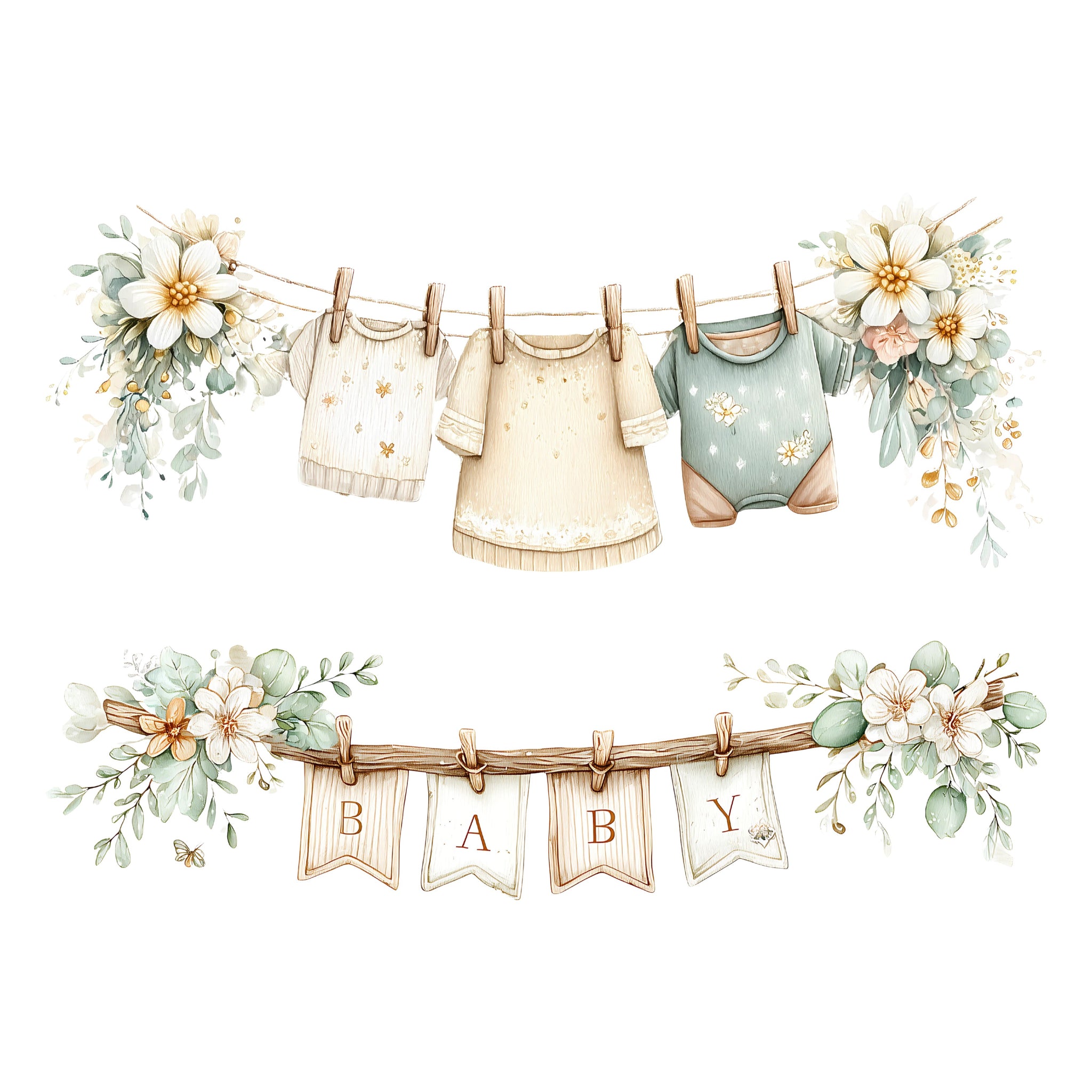 Boho Baby XL Borders Ephemera