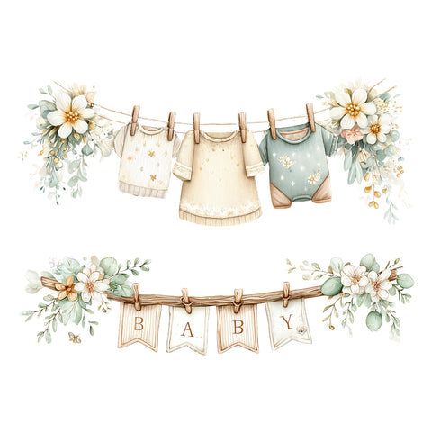 Boho Baby XL Borders Ephemera
