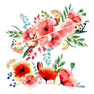 Watercolor Poppies Borders Ephemera