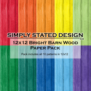 Bright Barn Wood 12x12 Paper Pack