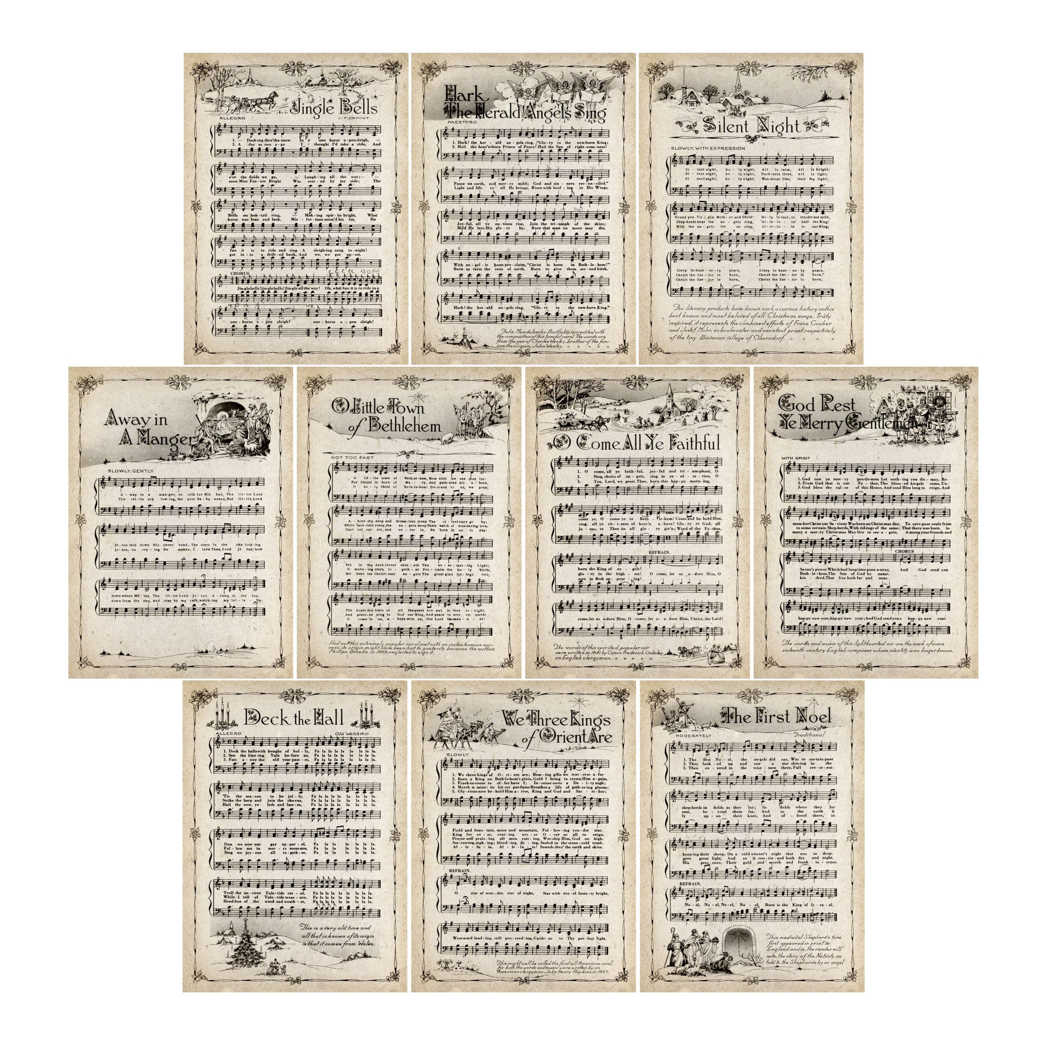 Christmas Music Cards Ephemera