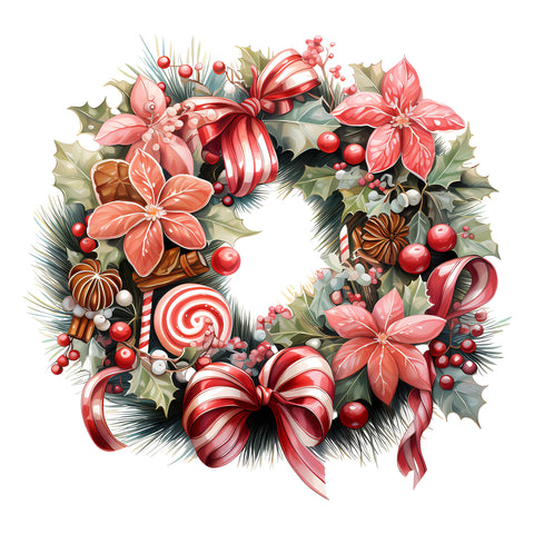 Christmas Candy 12x12 Die Cut Wreath