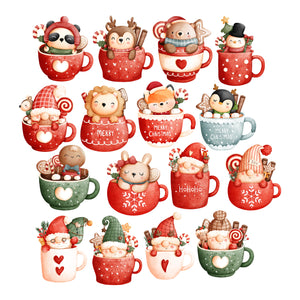 Christmas Coffee Cups Ephemera