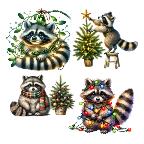 Christmas Raccoons XL Ephemera Pack