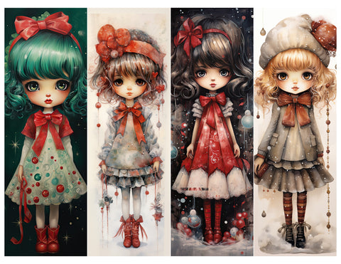 Christmas Girlies Bookmark Sheet