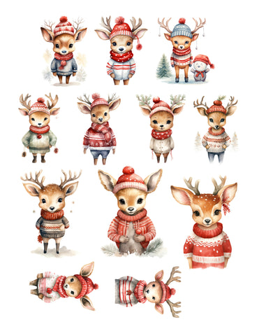 Cute Reindeer Ephemera Pack