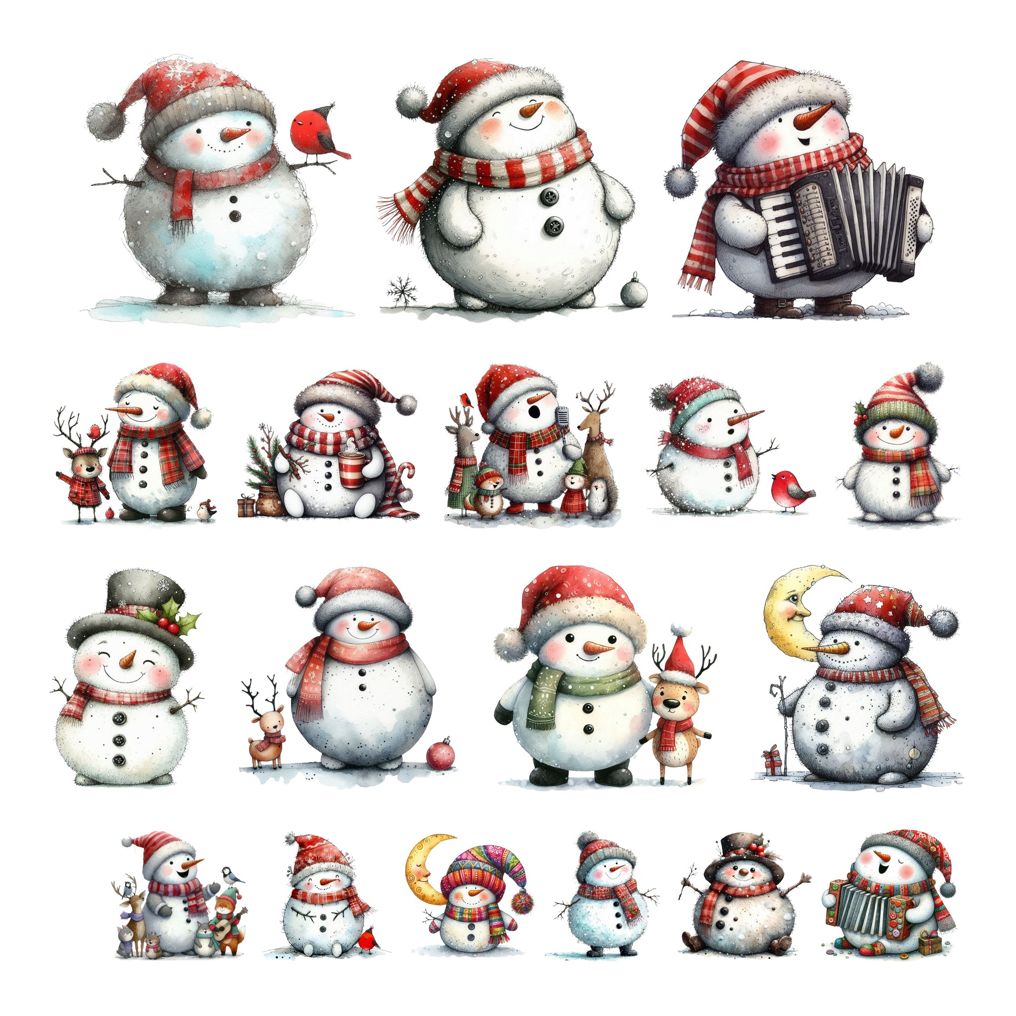Cute Snowman Ephemera Pack