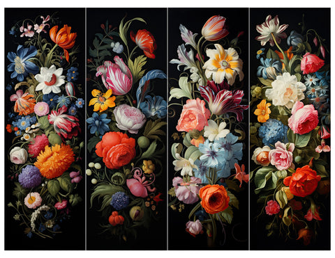 Dark Florals Bookmark Sheet