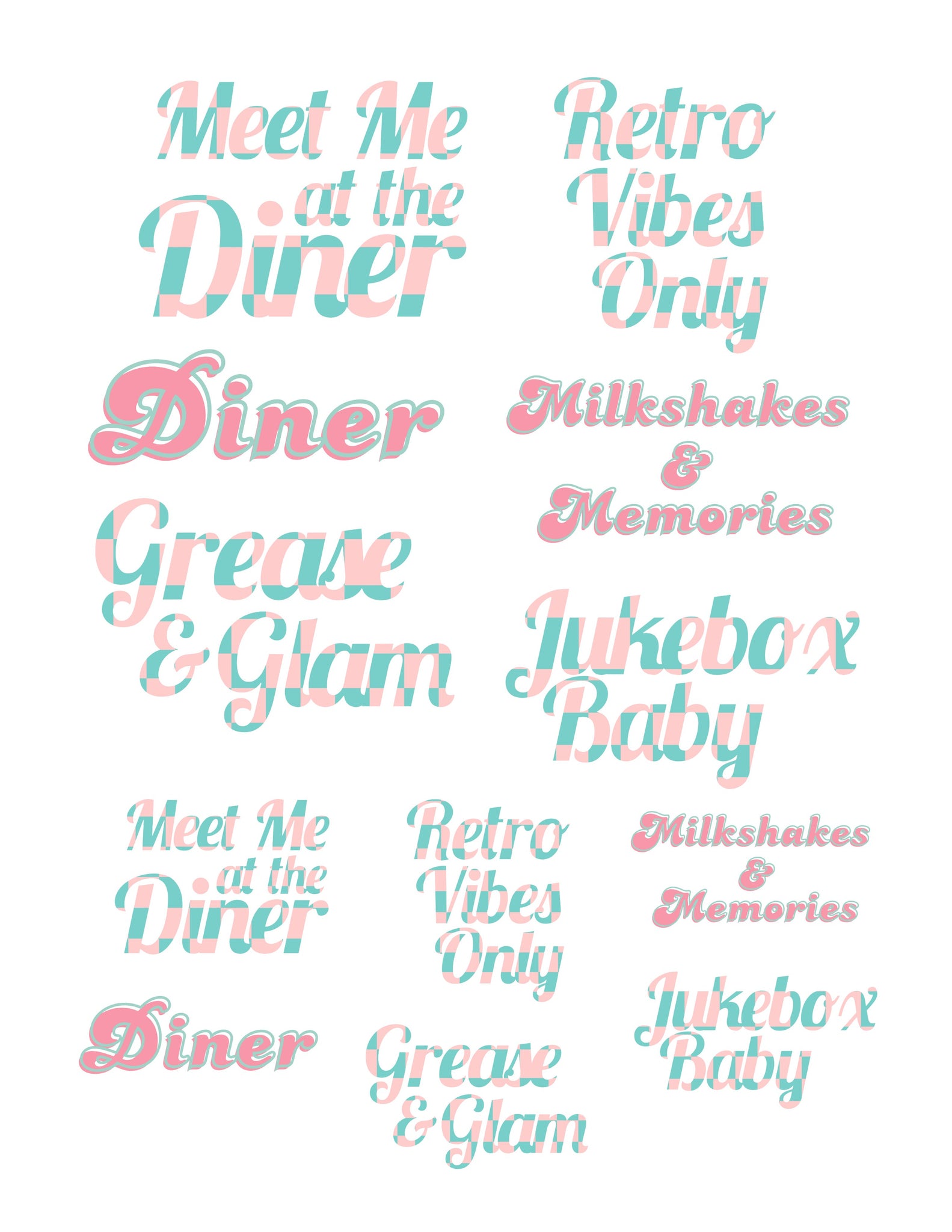 Diner Words Ephemera
