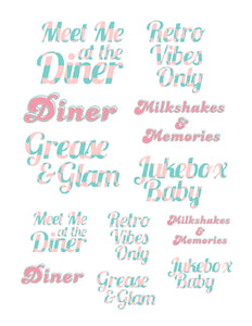 Diner Words Ephemera