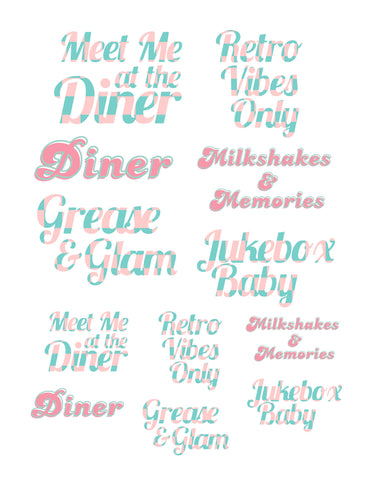 Diner Words Ephemera