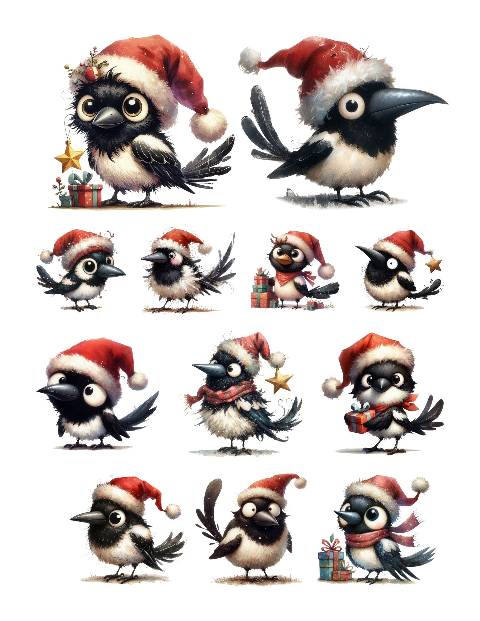 Festive Magpies Ephemera Pack