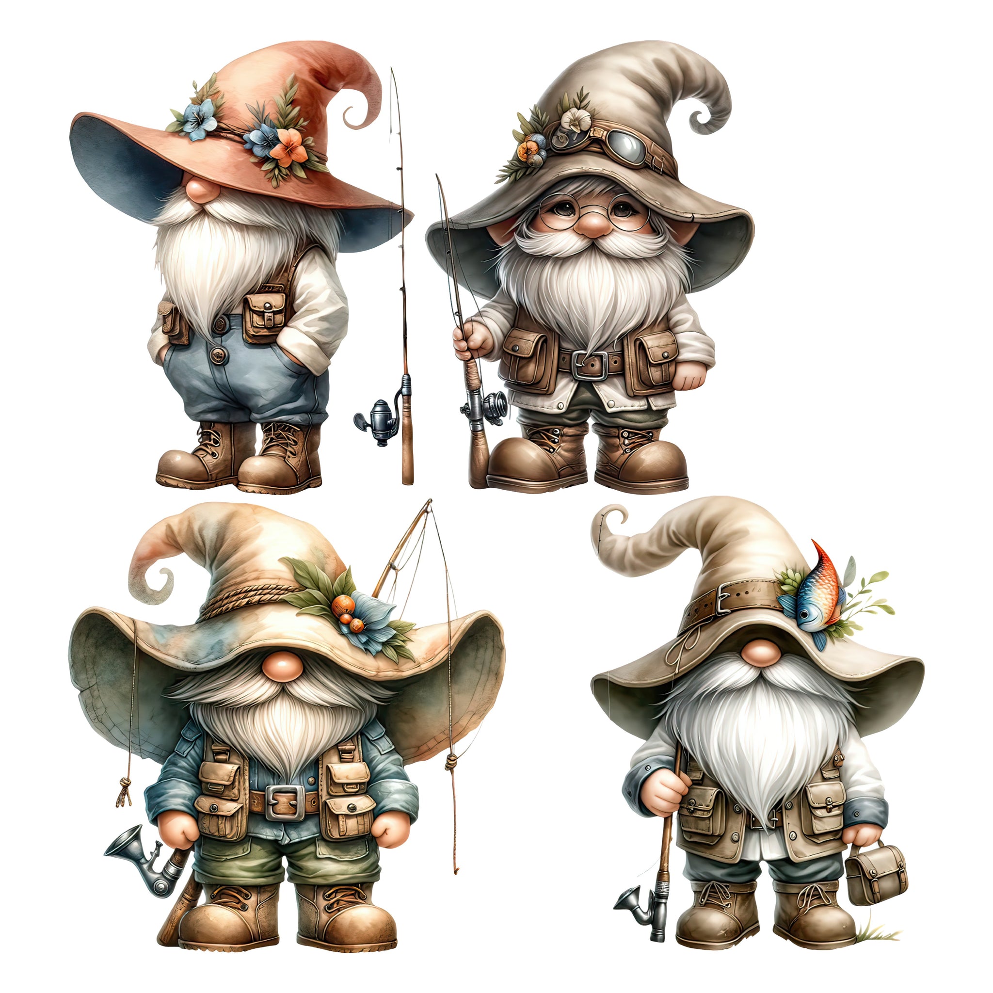 Fishing Gnomes XL Ephemera Pack