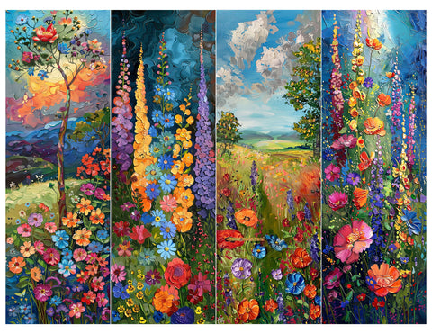 Floral Landscape Bookmark Sheet