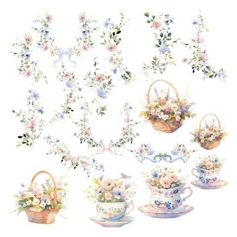 Spring Tea Party Florals Ephemera