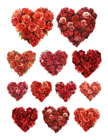 Date Night Rose Hearts Ephemera